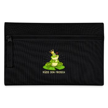 Froschkostüm KÜSS DEN FROSCH Lustiges Faschings - Federtasche - Schwarz - Vorne
