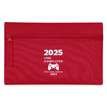 2025 Level 16 / 16. Geburtstag 2025 Gamer Geschenk - Federtasche - Rot - Vorne