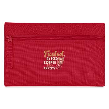 Powered by iced coffee and fear - Pencil Case - red - Front