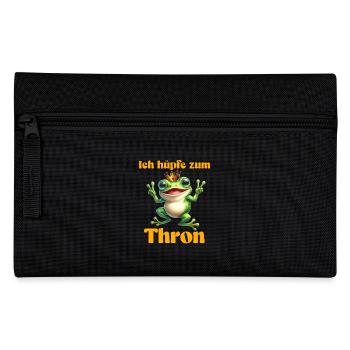 Froschkostüm ICH HÜPFE ZUM THRON Lustiges - Federtasche - Schwarz - Vorne