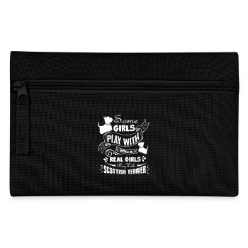 Real Girls Play With Scottish Terrier - Pencil Case - black - Front