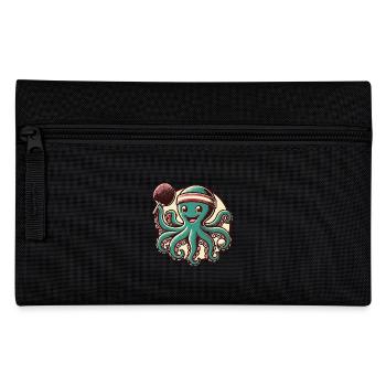 Lustiger Oktopus Tischtennis Cartoon Retro - Federtasche - Schwarz - Vorne