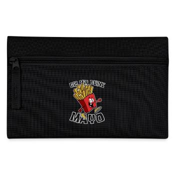 Gib mir deine Mayo - Pommes - Geschenk - Federtasche - Schwarz - Vorne