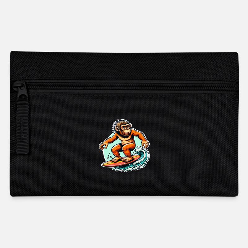 Neandertaler Surfen Surfer - Federtasche - Schwarz