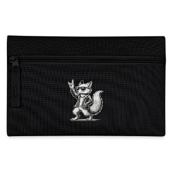 Rock Musik Lustige Heavy Metal Fuchs Konzert - Federtasche - Schwarz - Vorne