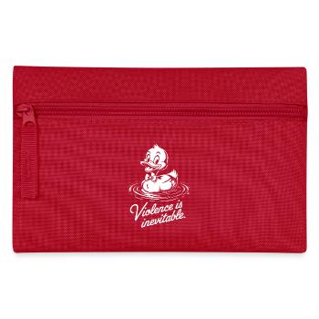 Violence Is Inevitable Funny Duck Dark Humor - Pencil Case - red - Front