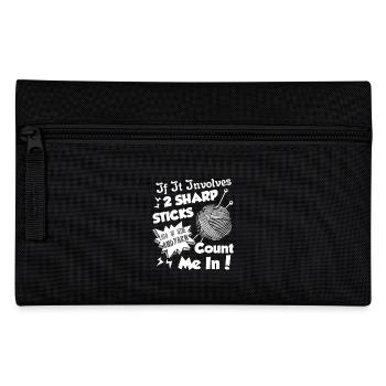 Knitting Addicted To Knitting - Pencil Case - black - Front
