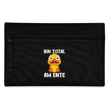 Faschings Ente BIN TOTAL AM ENTE Lustiges Enten - Federtasche - Schwarz - Vorne