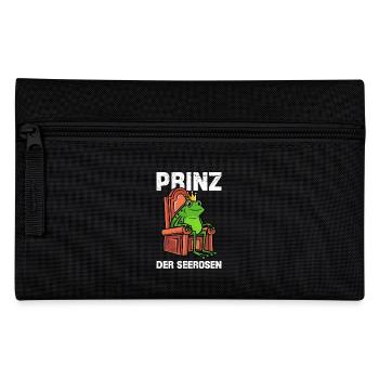 Faschings Frosch PRINZ DER SEEROSEN Lustiges - Federtasche - Schwarz - Vorne