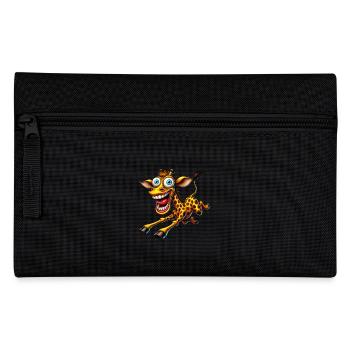 Girafe folle style bande dessinée motif animal drôle - Trousse - noir - Devant