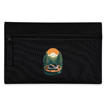 Musik Streetwear Outfit Plattenspieler Natur - Federtasche - Schwarz - Vorne