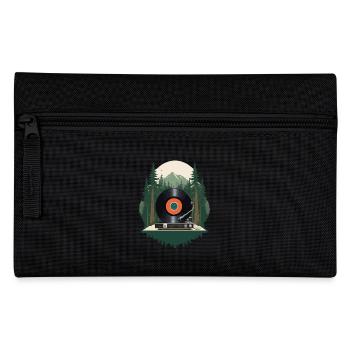 Musik Retro Streetwear Plattenspieler Landschaft - Federtasche - Schwarz - Vorne