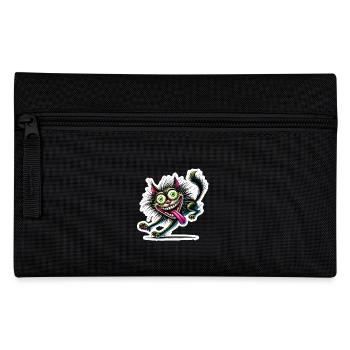 Chat fou style bande dessinée Motif animal drôle - Trousse - noir - Devant