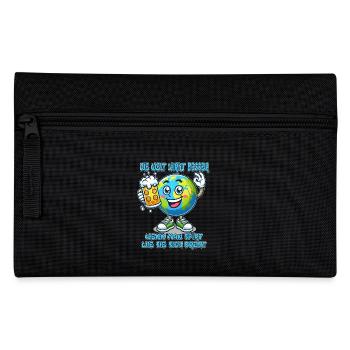 The World Seems Better Funny Beer Comic Motif - Pencil Case - black - Front