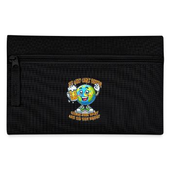 The World Seems Better Funny Beer Comic Motif - Pencil Case - black - Front