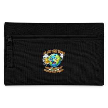The World Seems Better Funny Beer Comic Motif - Pencil Case - black - Front