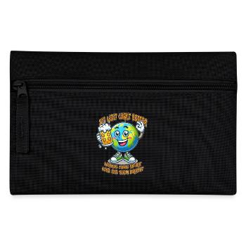 The World Seems Better Funny Beer Comic Motif - Pencil Case - black - Front