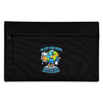 The World Seems Better Funny Beer Comic Motif - Pencil Case - black - Front
