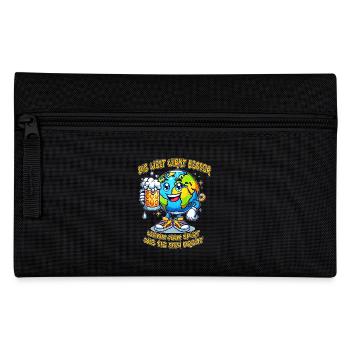 The World Seems Better Funny Beer Comic Motif - Pencil Case - black - Front