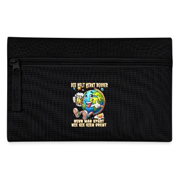 The World Seems Better Funny Beer Comic Motif - Pencil Case - black - Front