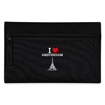 I love Amsterdam Niederlande Eiffelturm-Flagge - Federtasche - Schwarz - Vorne