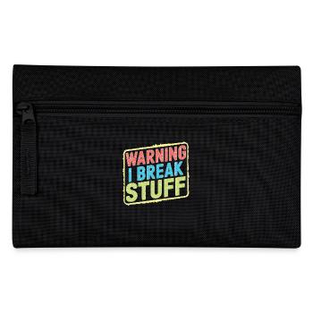 Warning I Break Stuff 21 - Federtasche - Schwarz - Vorne