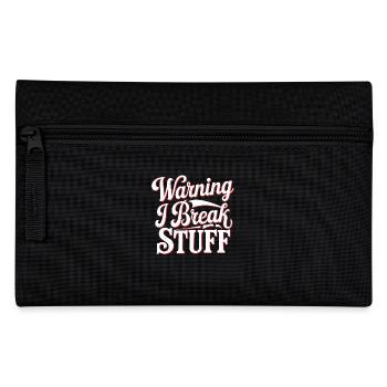 Warning I Break Stuff 22 - Federtasche - Schwarz - Vorne