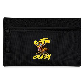 Mignon mais fou girafe style bande dessinée motif drôle - Trousse - noir - Devant