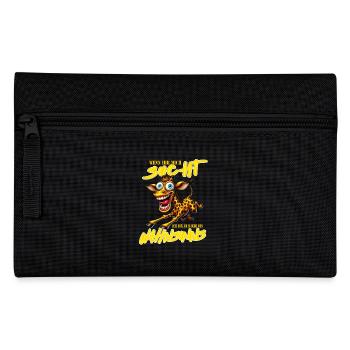 Crazy Giraffe on the Edge of Madness Comic Style - Pencil Case - black - Front