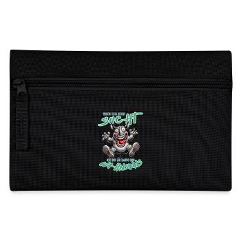 Crazy Rhino on the Edge of Madness Comic Style - Pencil Case - black - Front