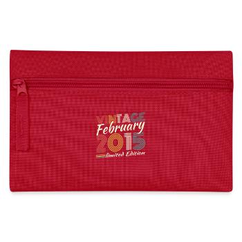 Februar 2015 Retro Vintage Geburtstagsgeschenk - Federtasche - Rot - Vorne