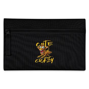 Mignon mais fou girafe style bande dessinée motif drôle - Trousse - noir - Devant