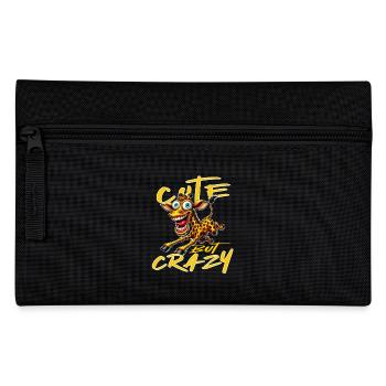 Motif drôle de bande dessinée de girafe mignonne mais folle - Trousse - noir - Devant