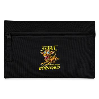 Crazy Giraffe on the Edge of Madness Comic Style - Pencil Case - black - Front