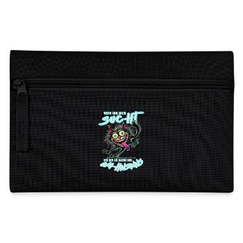 Crazy Katze am Rande des Wahnsinns Comic Stil - Federtasche - Schwarz - Vorne