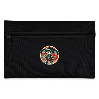 Funny punk bunny with pizza - Pencil Case - black - Front