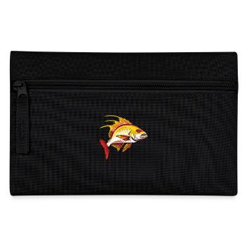 Roter und goldener Fisch - Federtasche - Schwarz - Vorne