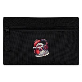 Musik Streetwear Outfit Huhn Mit Kopfhörern - Federtasche - Schwarz - Vorne
