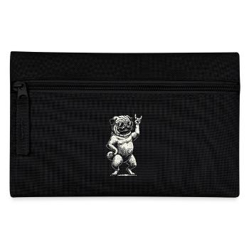 Rock Music Pug Heavy Metal Festival Design - Pencil Case - black - Front