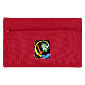 Zahl 1 Nummer Eins - Dinosaurier Motiv - Federtasche - Rot - Vorne