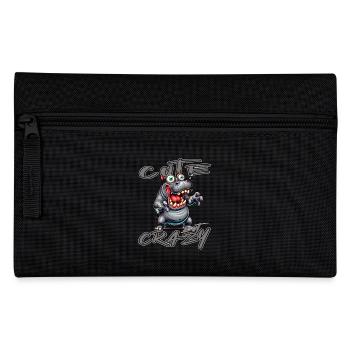 Motif drôle de bande dessinée hippopotame mignon mais fou - Trousse - noir - Devant
