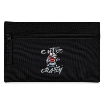 Cute but Crazy Hippo Comic Style Funny Motif - Pencil Case - black - Front