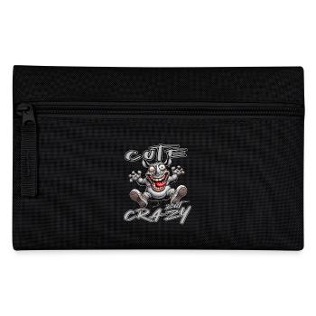 Mignon mais fou rhino style bande dessinée Motif drôle - Trousse - noir - Devant