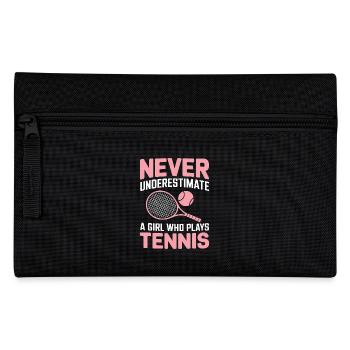 Tennis Saying Girl Funny Tennis Gift - Pencil Case - black - Front
