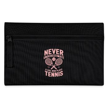 Tennis Saying Girl Funny Tennis Gift - Pencil Case - black - Front