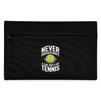 Tennis Saying Girl Funny Tennis Gift - Pencil Case - black - Front