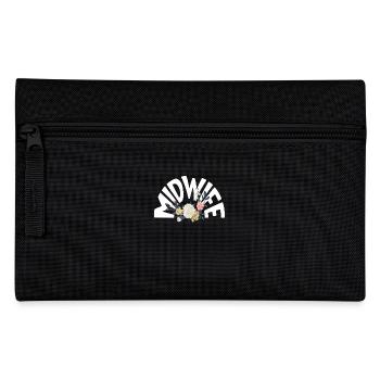 Hebamme Blumenmotiv Eleganz - Federtasche - Schwarz - Vorne