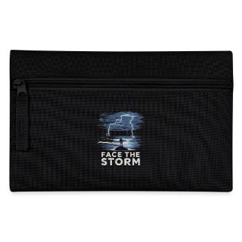 Face The Storm Power Strength Thunder Design - Federtasche - Schwarz - Vorne
