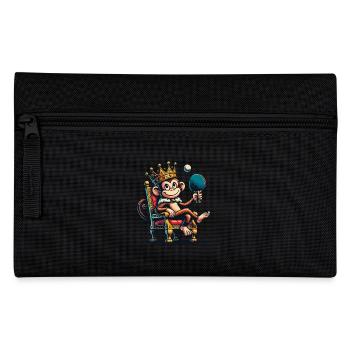 Monkey King Table Tennis Champion with Crown - Pencil Case - black - Front