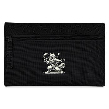 Cute cat playing table tennis - Pencil Case - black - Front